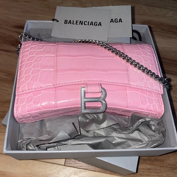 BALENCIAGA Hourglass Pink Crossbody - Picture 1 of 7